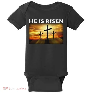 Easter He Is Risen Christian Baby Bodysuit