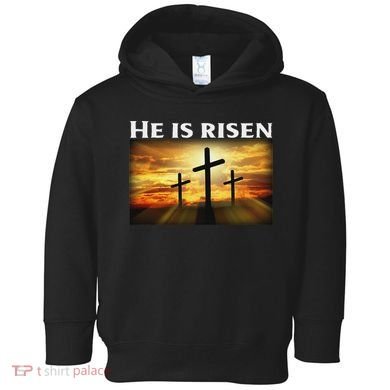 Easter He Is Risen Christian Toddler Hoodie
