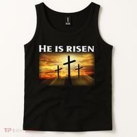 Easter He Is Risen Christian Tank Top thumb 2