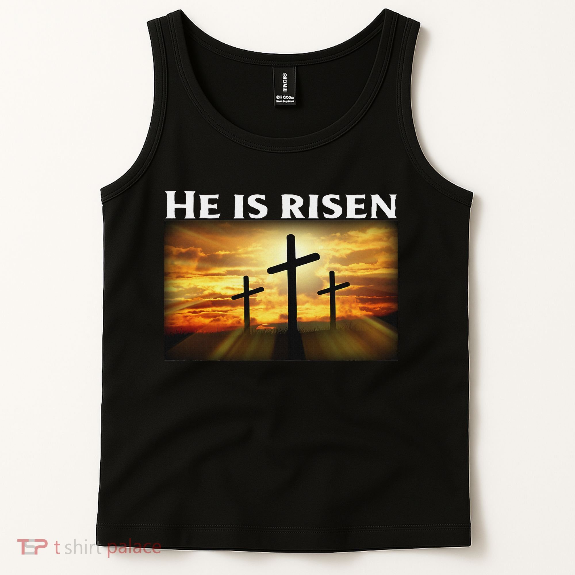 Easter He Is Risen Christian Tank Top