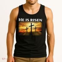 Easter He Is Risen Christian Tank Top thumb 3