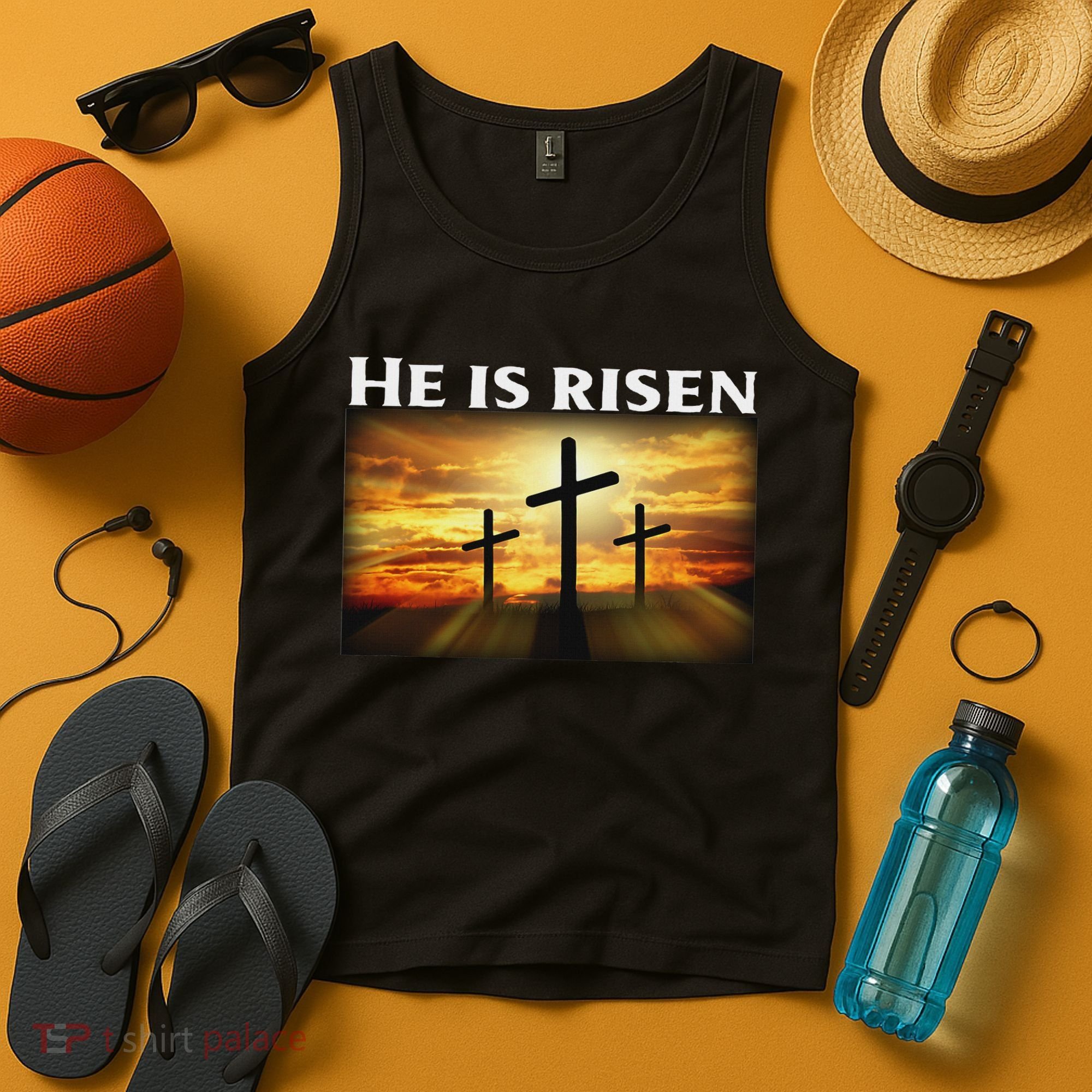 Easter He Is Risen Christian Tank Top
