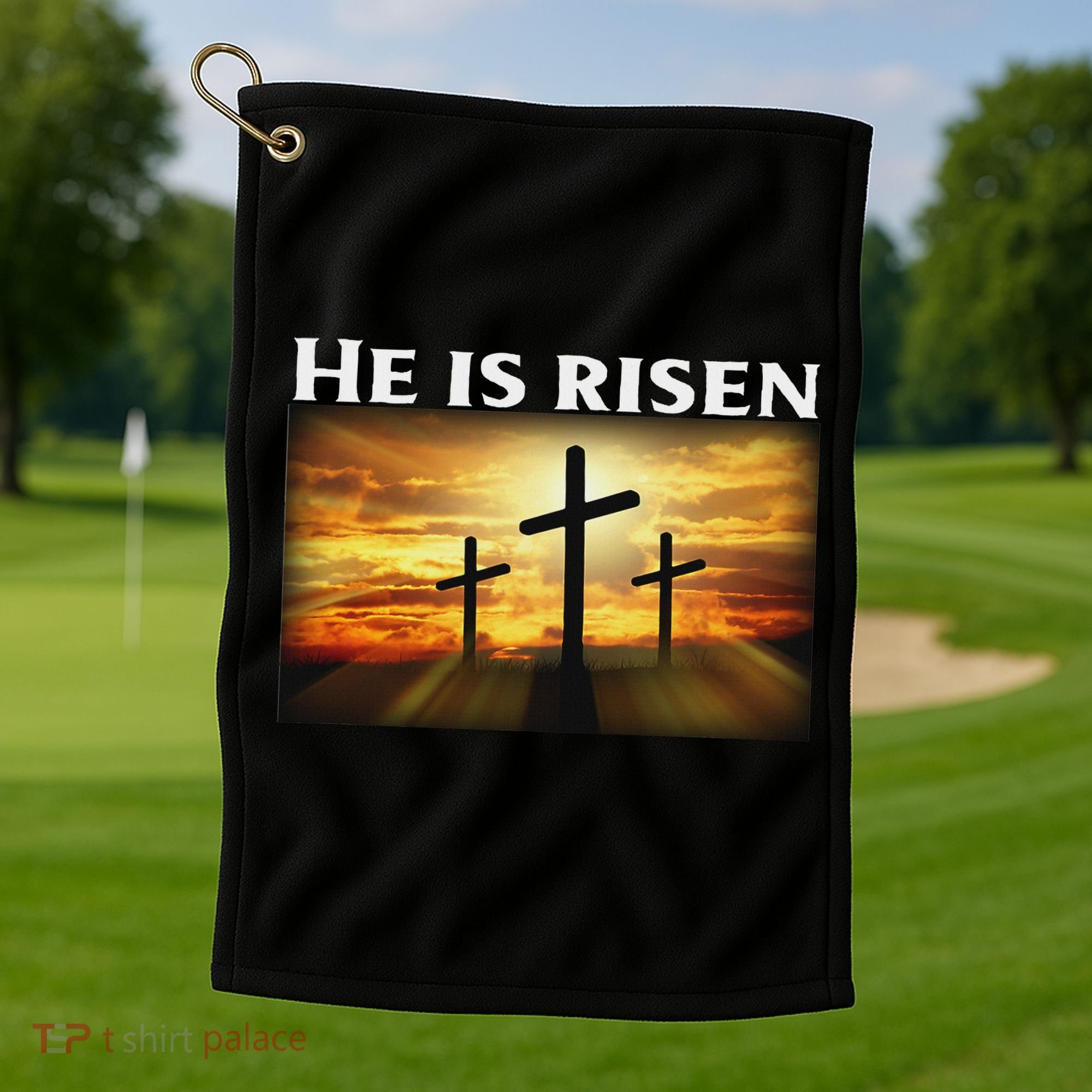 Easter He Is Risen Christian Golf Towel