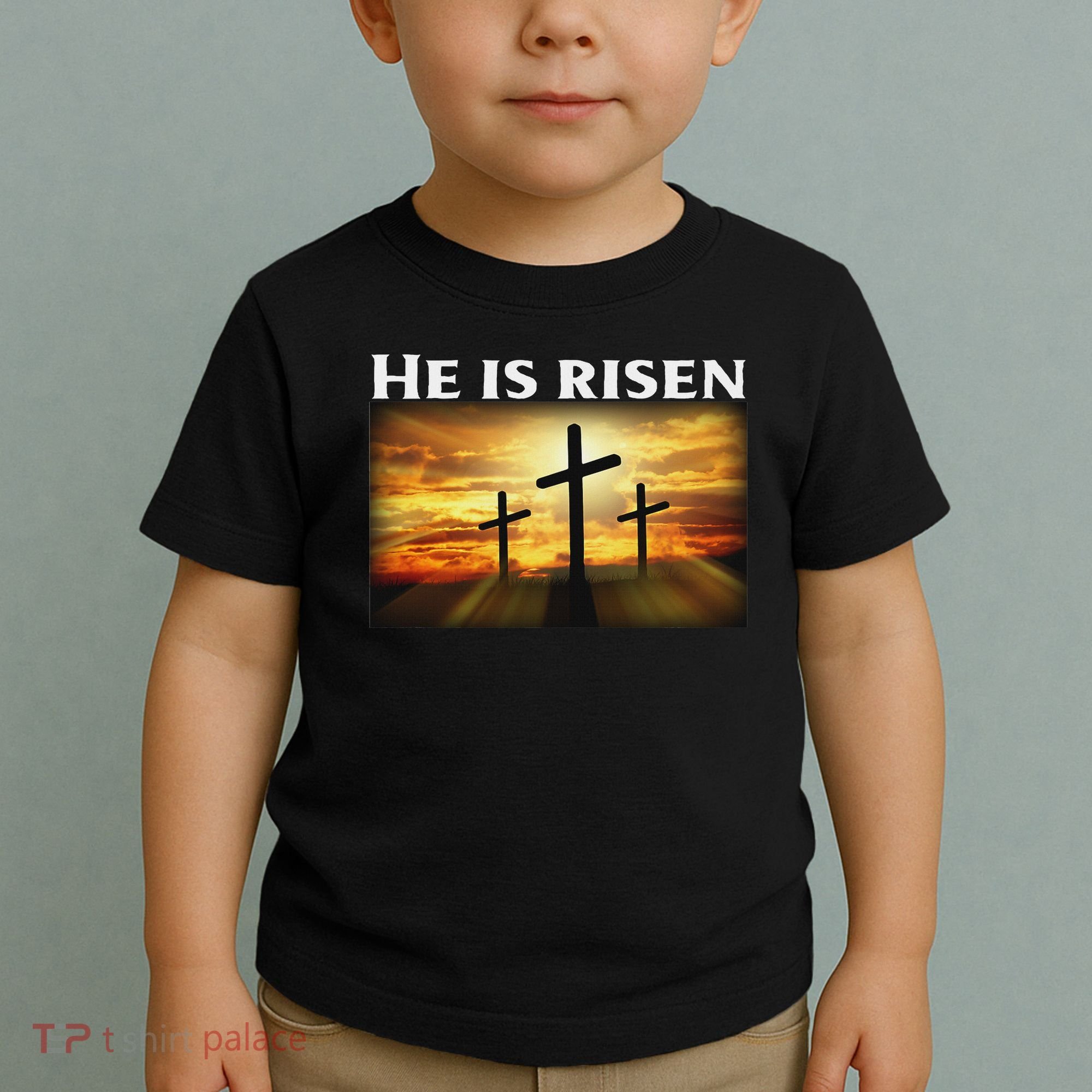 Easter He Is Risen Christian Toddler T-Shirt