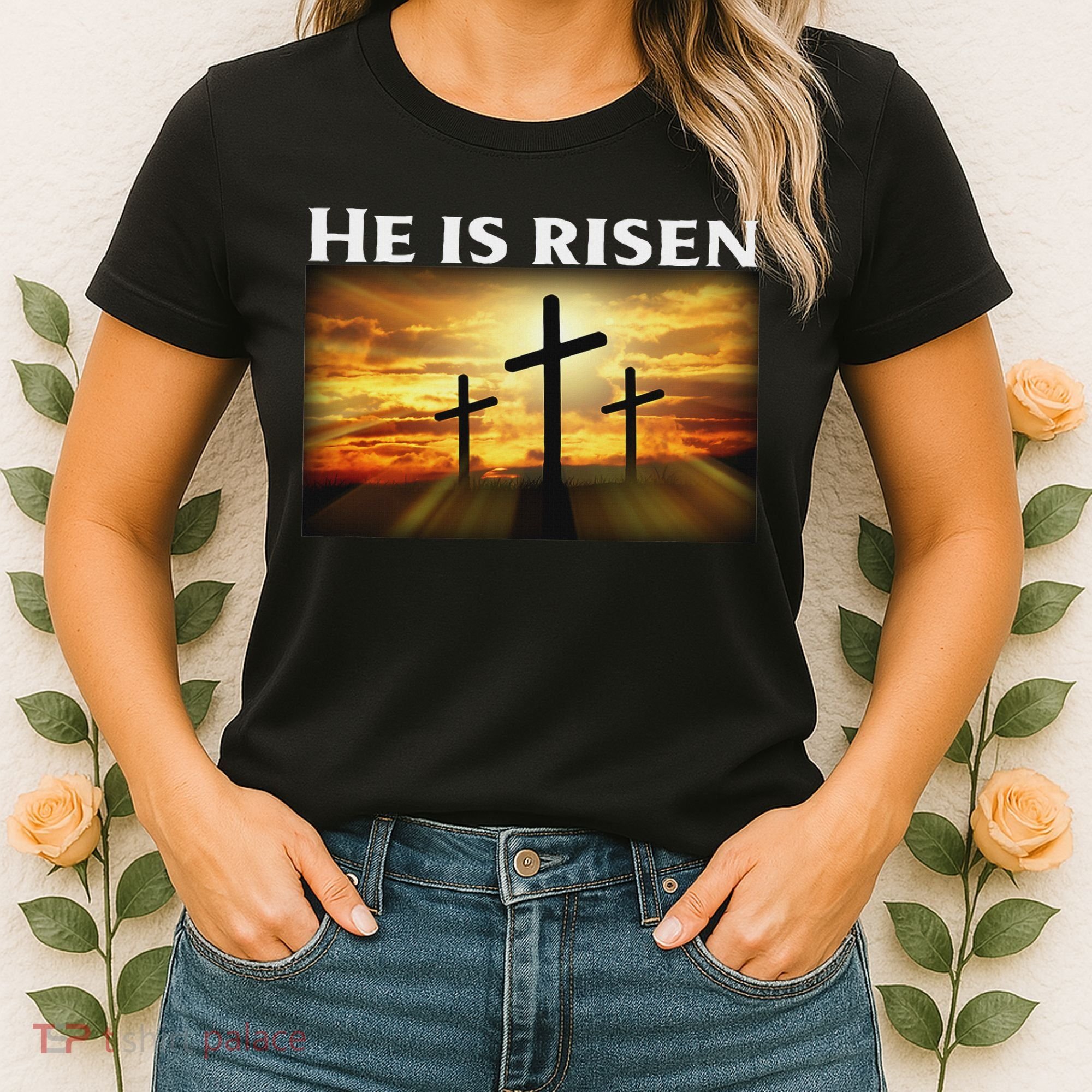 Easter He Is Risen Christian Women's T-Shirt
