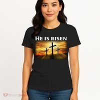 Easter He Is Risen Christian Women's T-Shirt thumb 4