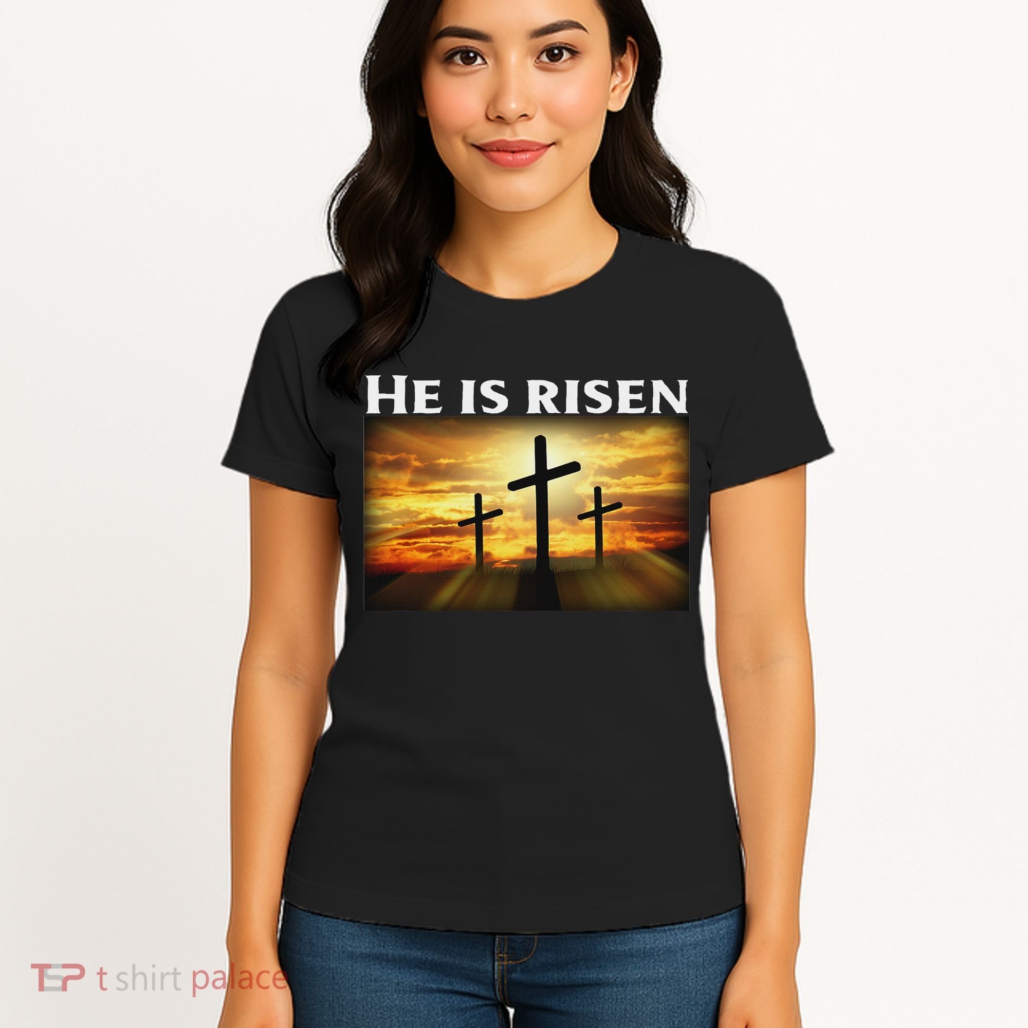 Easter He Is Risen Christian Women's T-Shirt