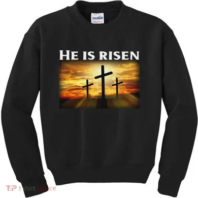 Easter He Is Risen Christian Kids Sweatshirt