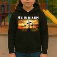 Easter He Is Risen Christian Kids Hoodie thumb 3