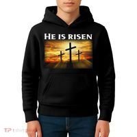 Easter He Is Risen Christian Kids Hoodie thumb 4