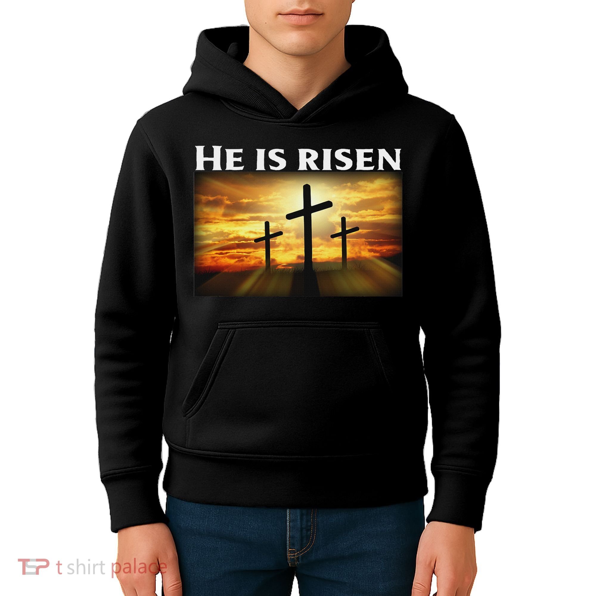 Easter He Is Risen Christian Kids Hoodie