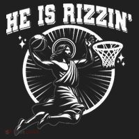 Easter He Is Rizzin Jesus Basketball Women's Sweatshirt thumb 2