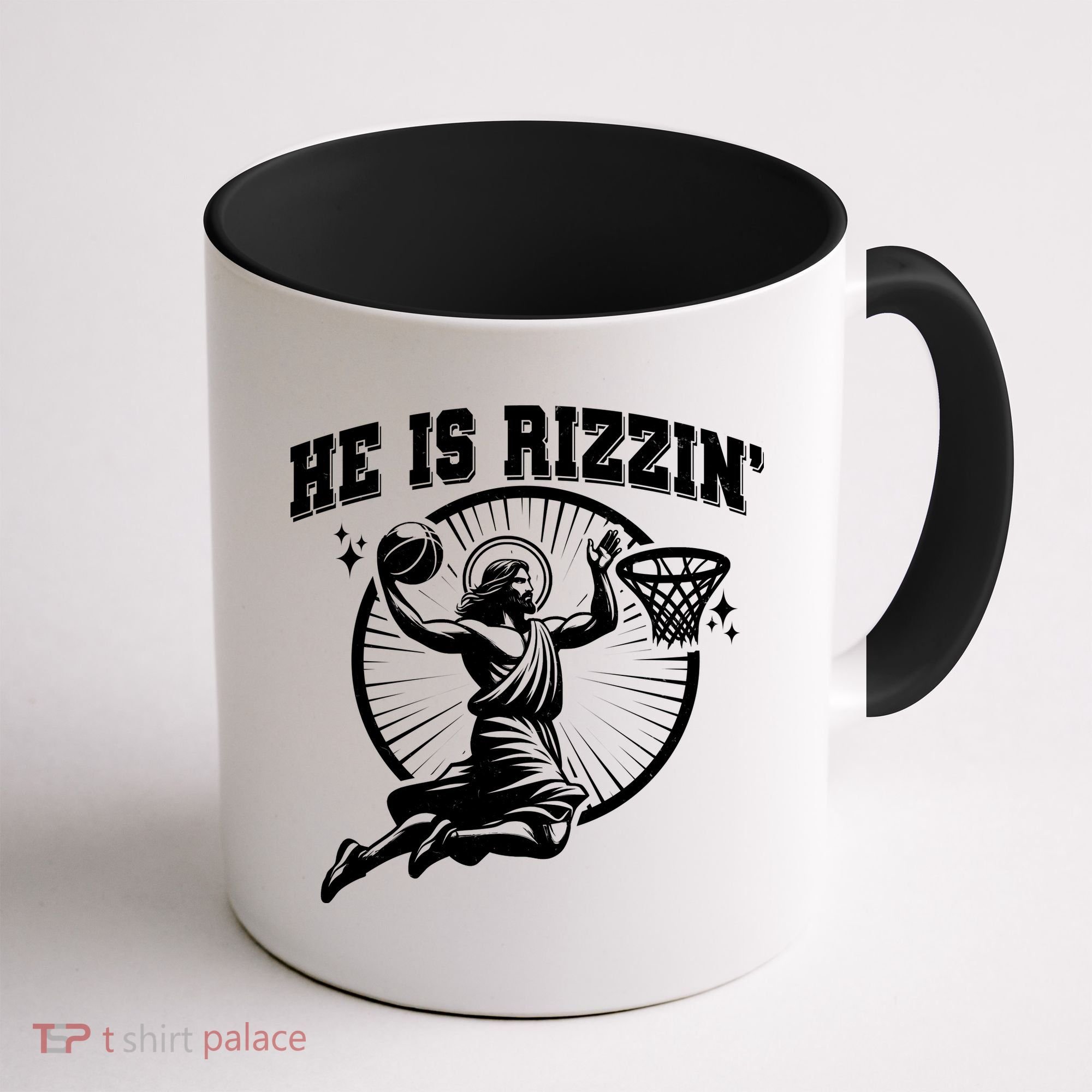 Easter He Is Rizzin Jesus Basketball Coffee Mug