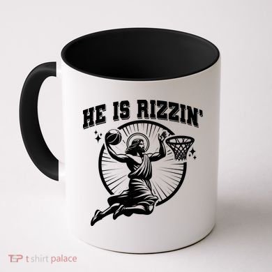 Easter He Is Rizzin Jesus Basketball Coffee Mug
