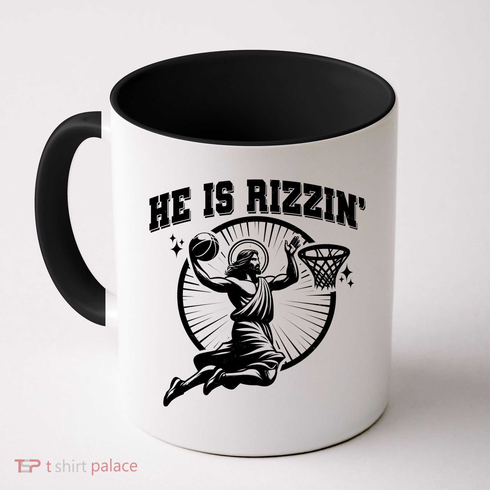 Easter He Is Rizzin Jesus Basketball Coffee Mug