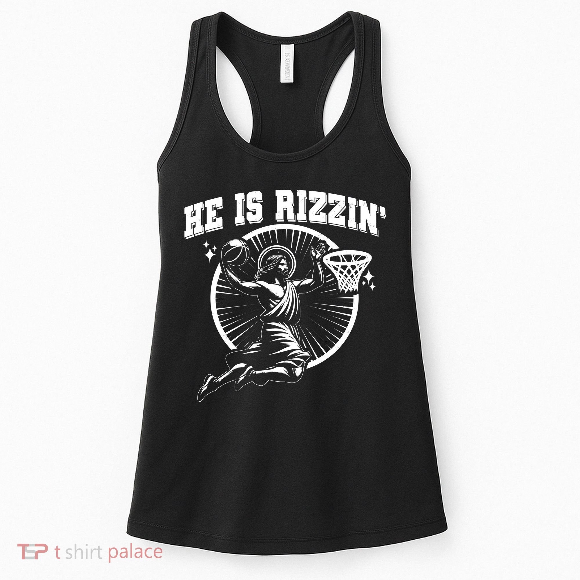 Easter He Is Rizzin Jesus Basketball Women's Tank Top