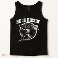 Easter He Is Rizzin Jesus Basketball Tank Top thumb 2