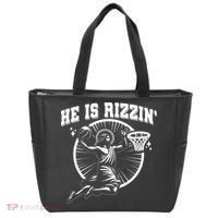 Easter He Is Rizzin Jesus Basketball Tote Bag thumb 0