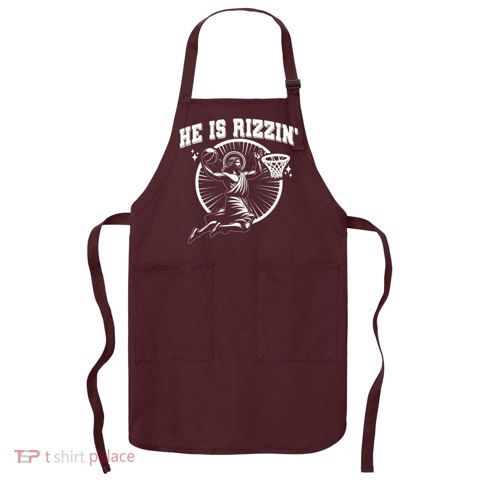 Easter He Is Rizzin Jesus Basketball Apron