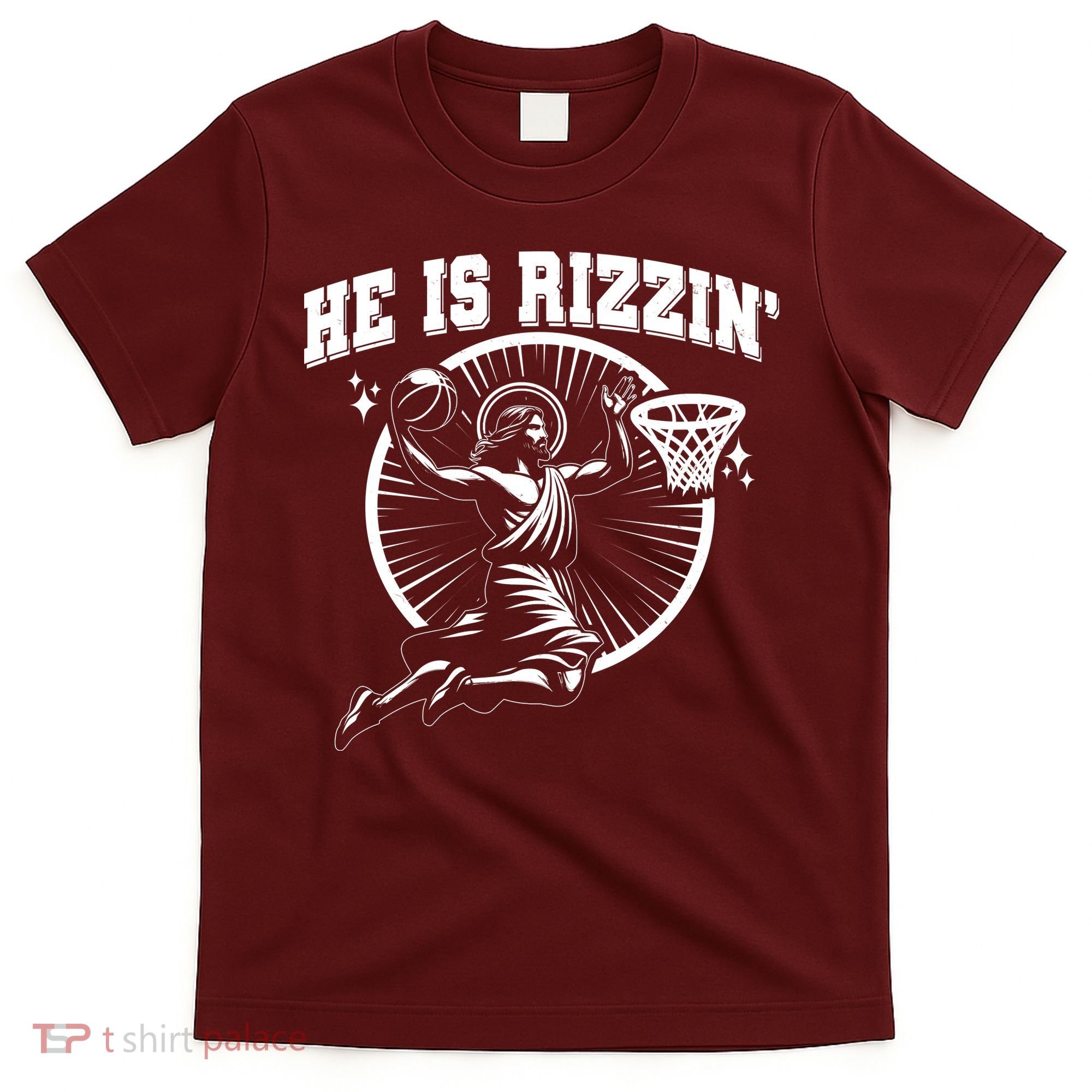 Easter He Is Rizzin Jesus Basketball T-Shirt