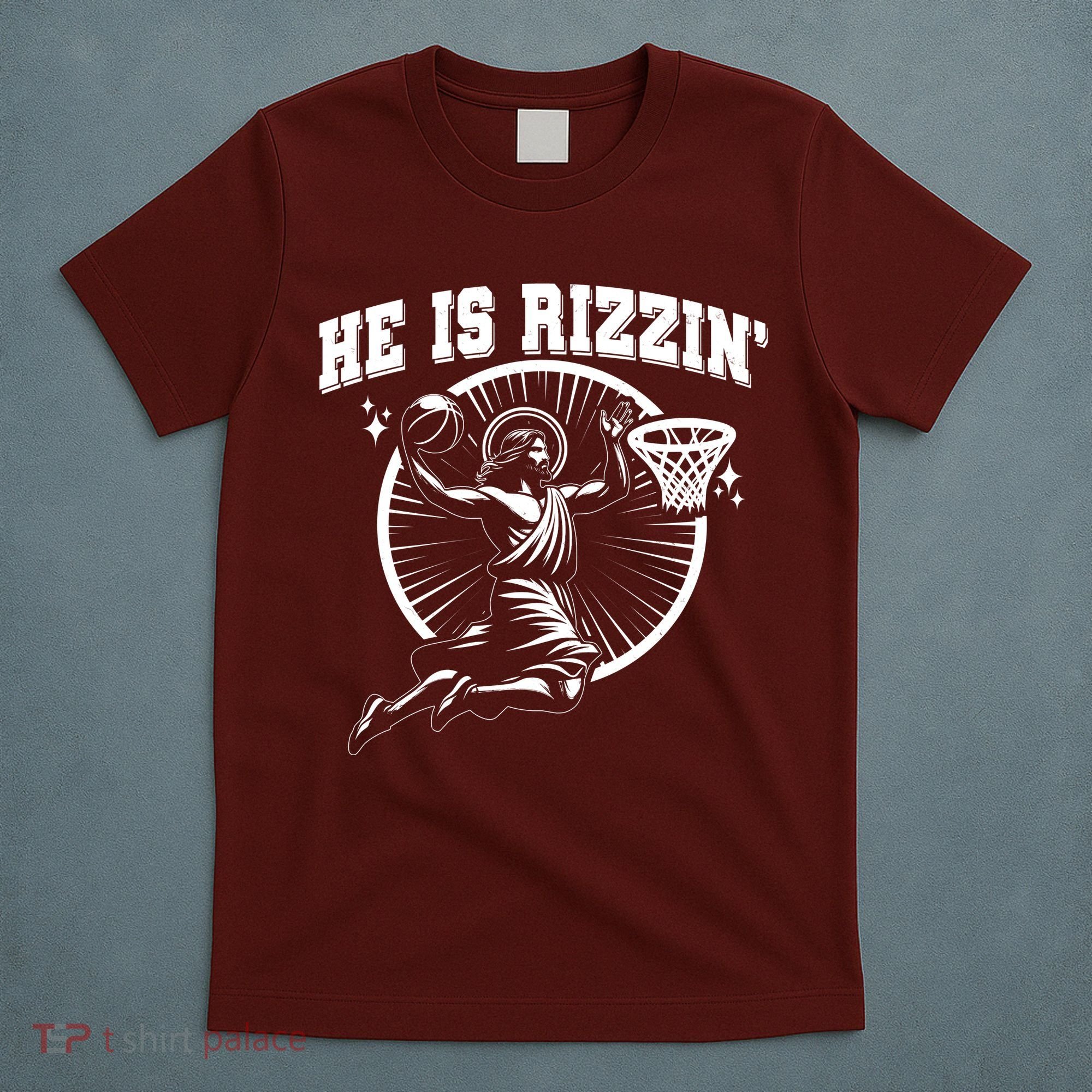 Easter He Is Rizzin Jesus Basketball T-Shirt