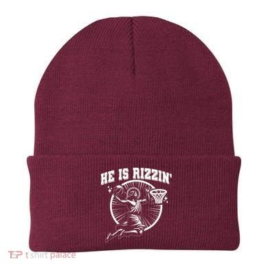 Easter He Is Rizzin Jesus Basketball Beanie