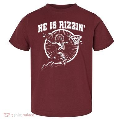 Easter He Is Rizzin Jesus Basketball Toddler T-Shirt