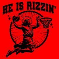 Easter He Is Rizzin Jesus Basketball Santa Hat thumb 1