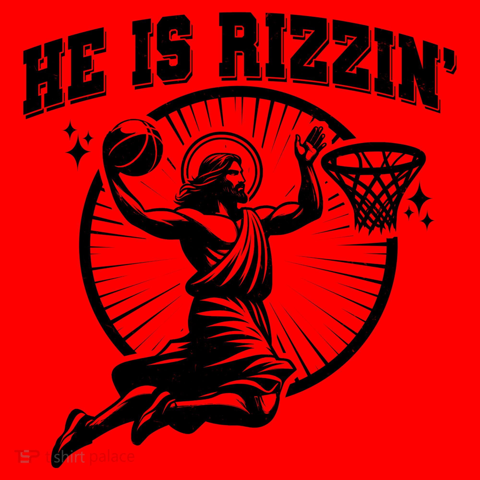 Easter He Is Rizzin Jesus Basketball Santa Hat