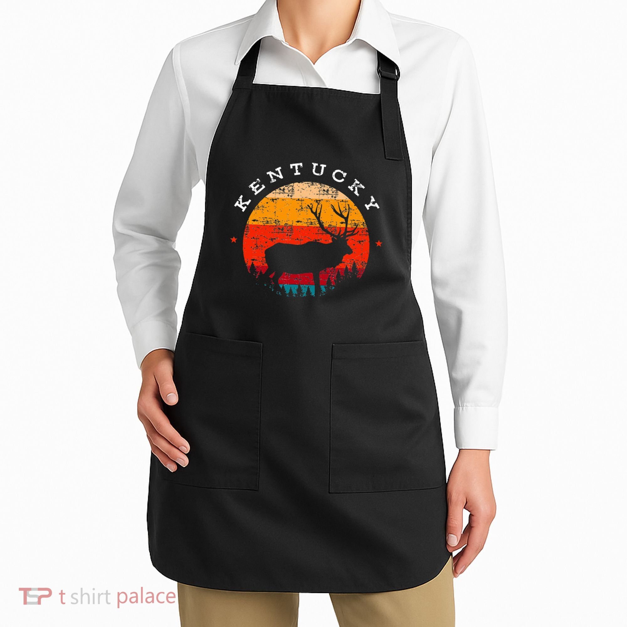 Elk Hunting Kentucky Souvenir Hunting Deer Apron