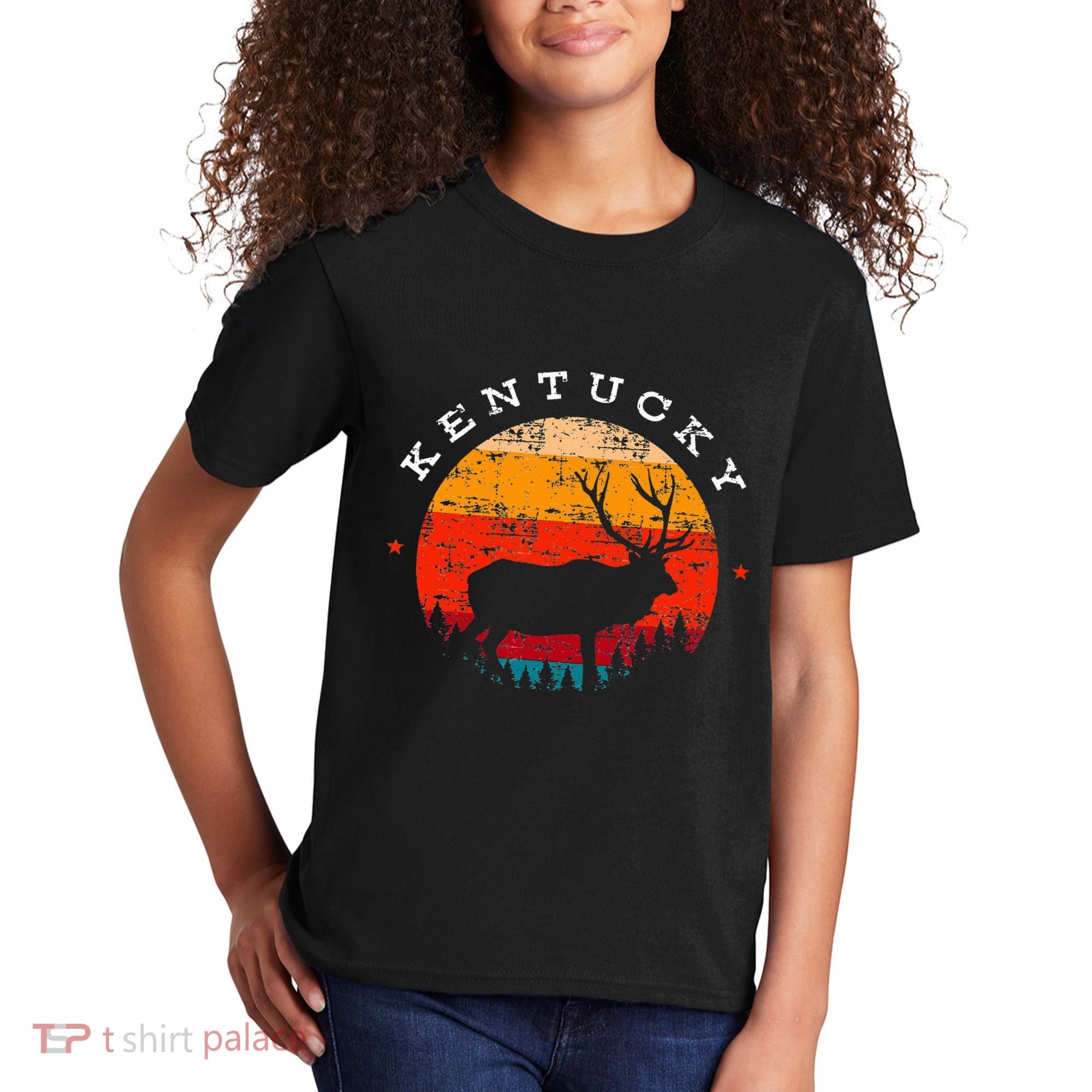 Elk Hunting Kentucky Souvenir Hunting Deer Kids T-Shirt