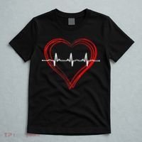 EKG Heartbeat Love Cardiogram Hollow ECG Heart T-Shirt thumb 5