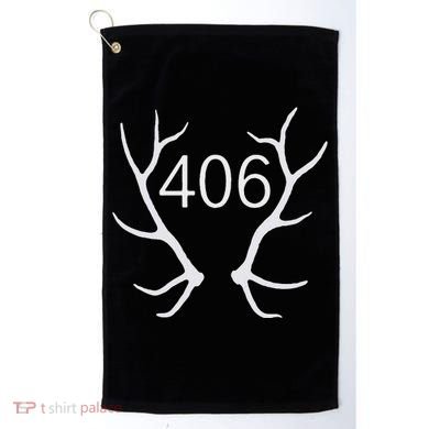Elk Hunting Montana 406 Apparel Golf Towel