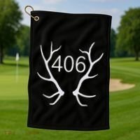Elk Hunting Montana 406 Apparel Golf Towel thumb 1