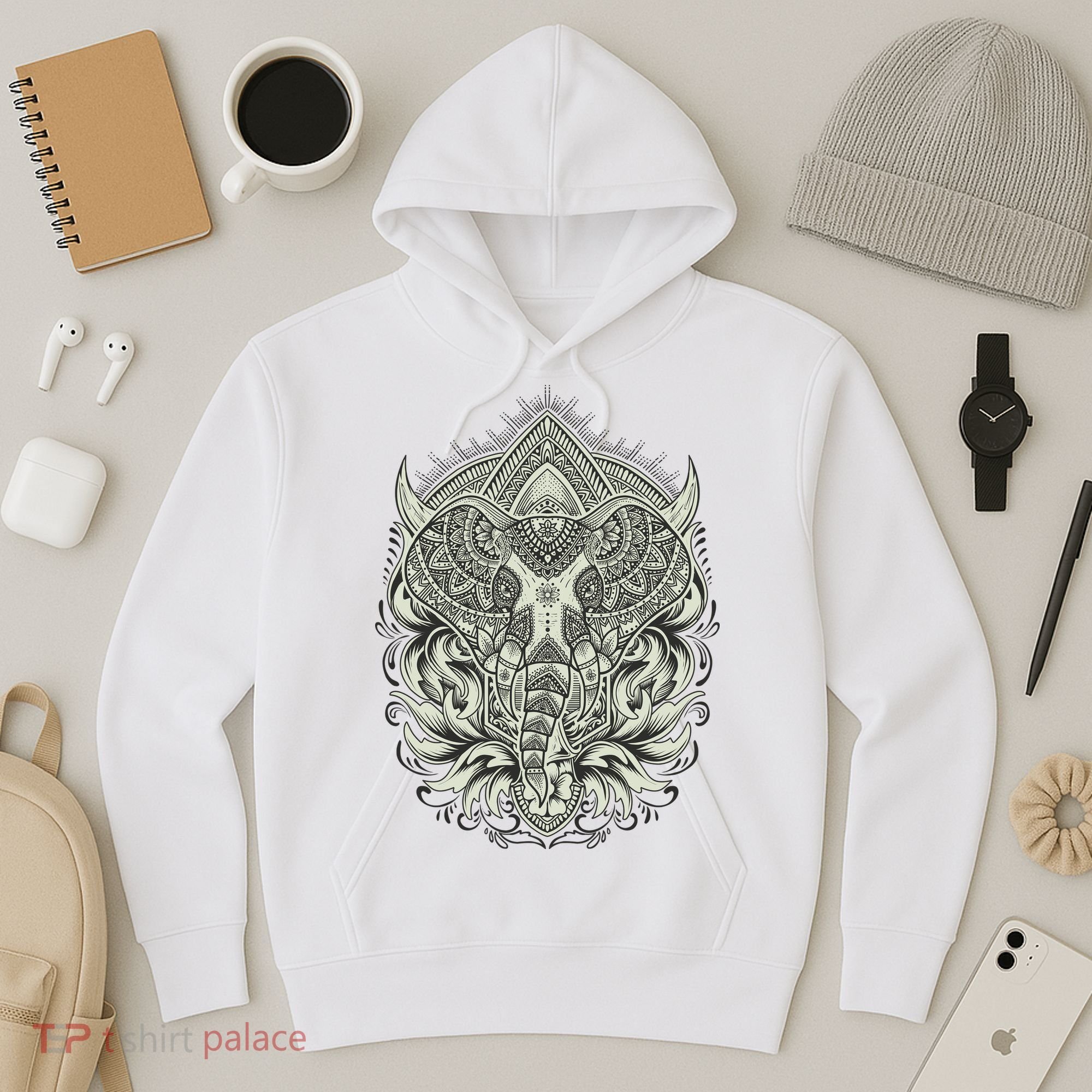 Elephant Head Mandala Hoodie