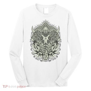 Elephant Head Mandala Long Sleeve Shirt
