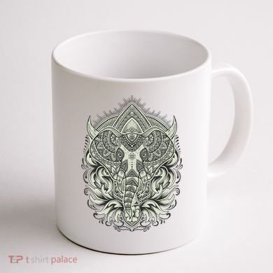 Elephant Head Mandala Coffee Mug back
