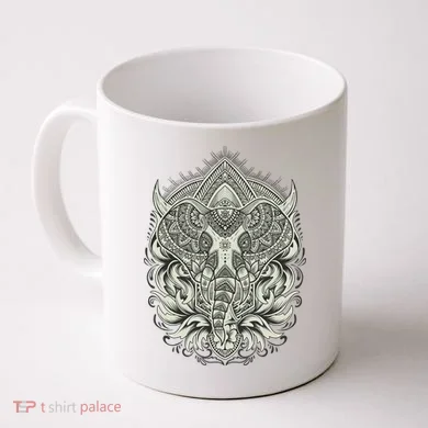 Elephant Head Mandala Coffee Mug