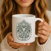 Elephant Head Mandala Coffee Mug thumb 3