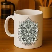 Elephant Head Mandala Coffee Mug thumb 4