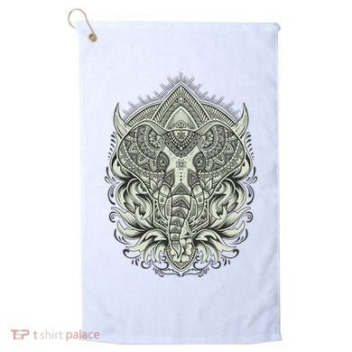 Elephant Head Mandala Golf Towel
