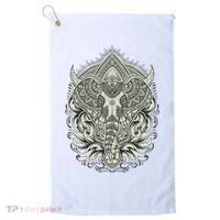 Elephant Head Mandala Golf Towel thumb 0