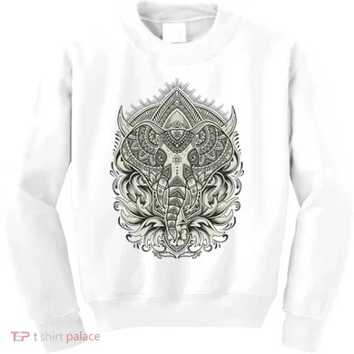 Elephant Head Mandala Kids Sweatshirt