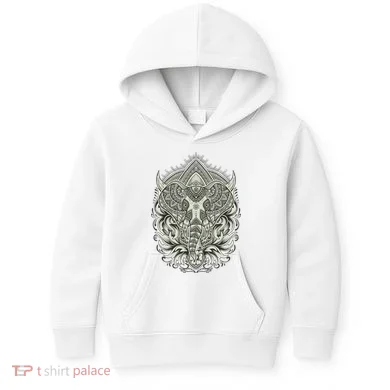 Elephant Head Mandala Kids Hoodie