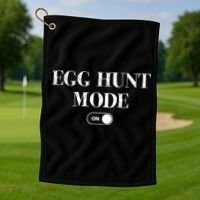 Egg Hunt Mode On Funny Easter Golf Towel thumb 1