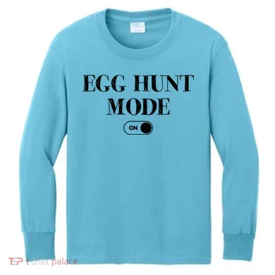 Egg Hunt Mode On Funny Easter Kids Long Sleeve Shirt