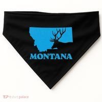 Elk Hunting Montana Deer Elk Hunter Mt State USA-Made Doggie Bandana thumb 0