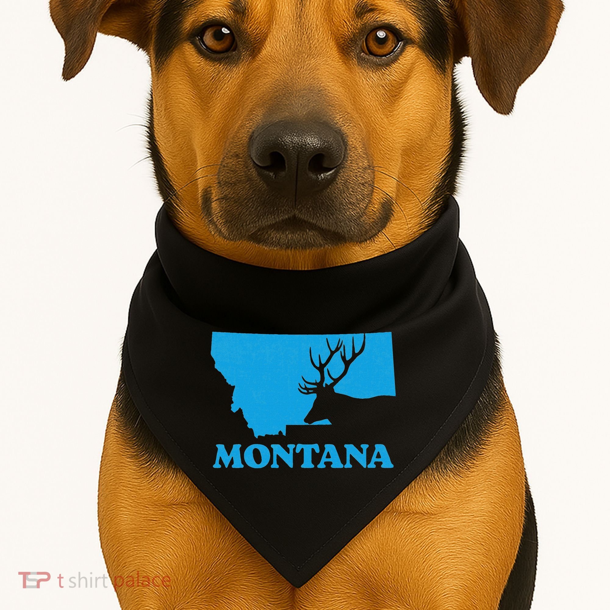 Elk Hunting Montana Deer Elk Hunter Mt State USA-Made Doggie Bandana