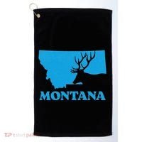 Elk Hunting Montana Deer Elk Hunter Mt State Golf Towel thumb 0