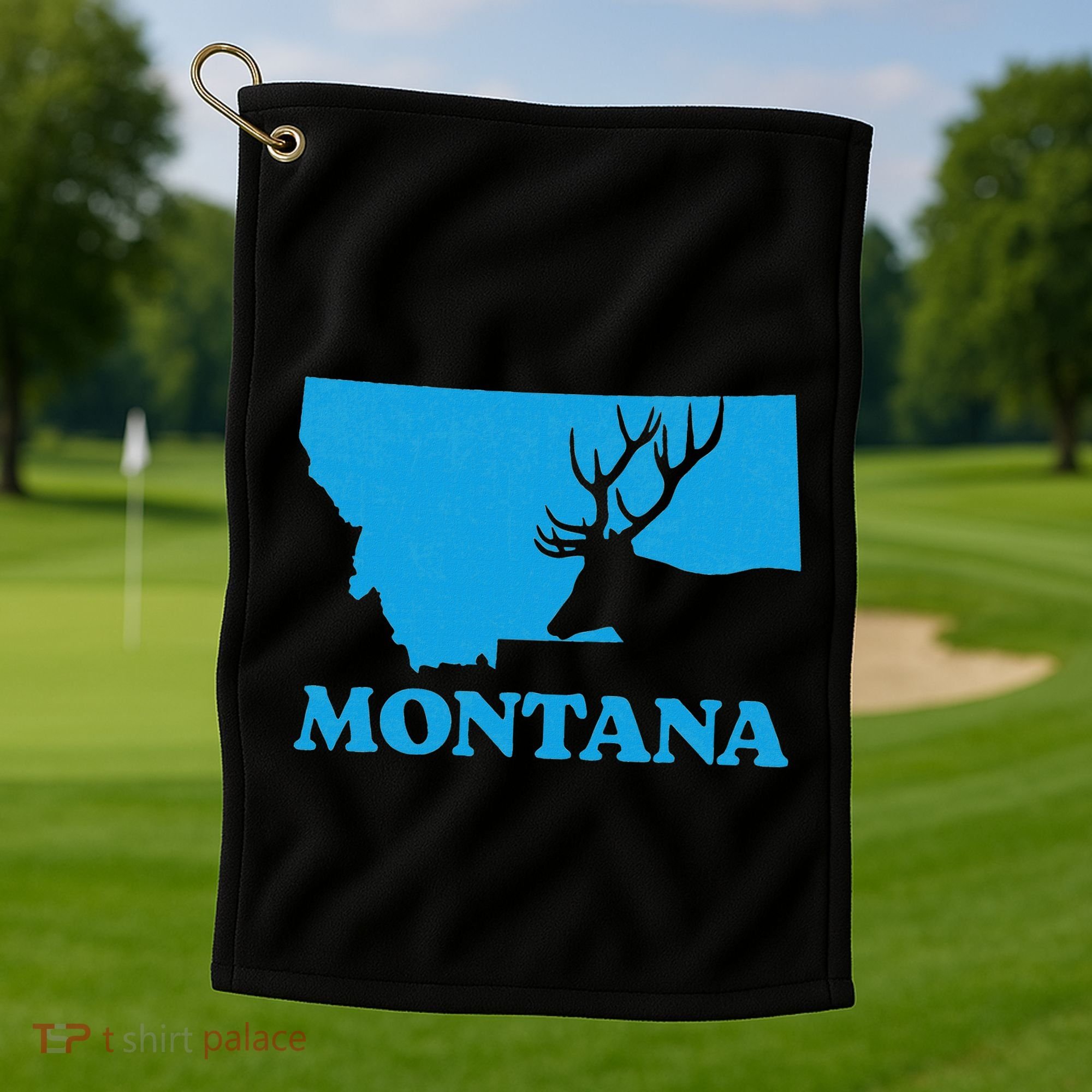 Elk Hunting Montana Deer Elk Hunter Mt State Golf Towel